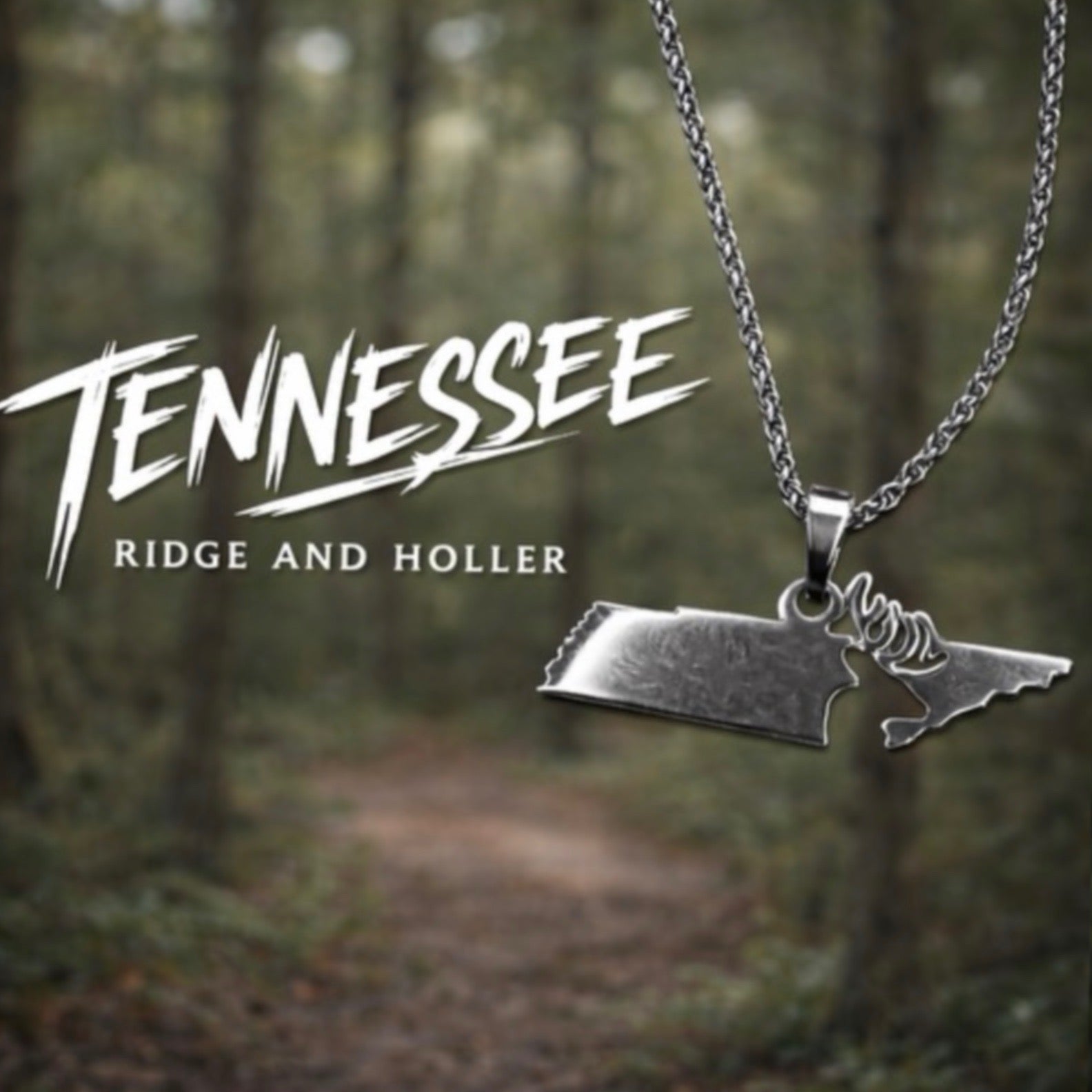 Tennessee Deer- Stainless Steel Necklace and Pendant States Series
