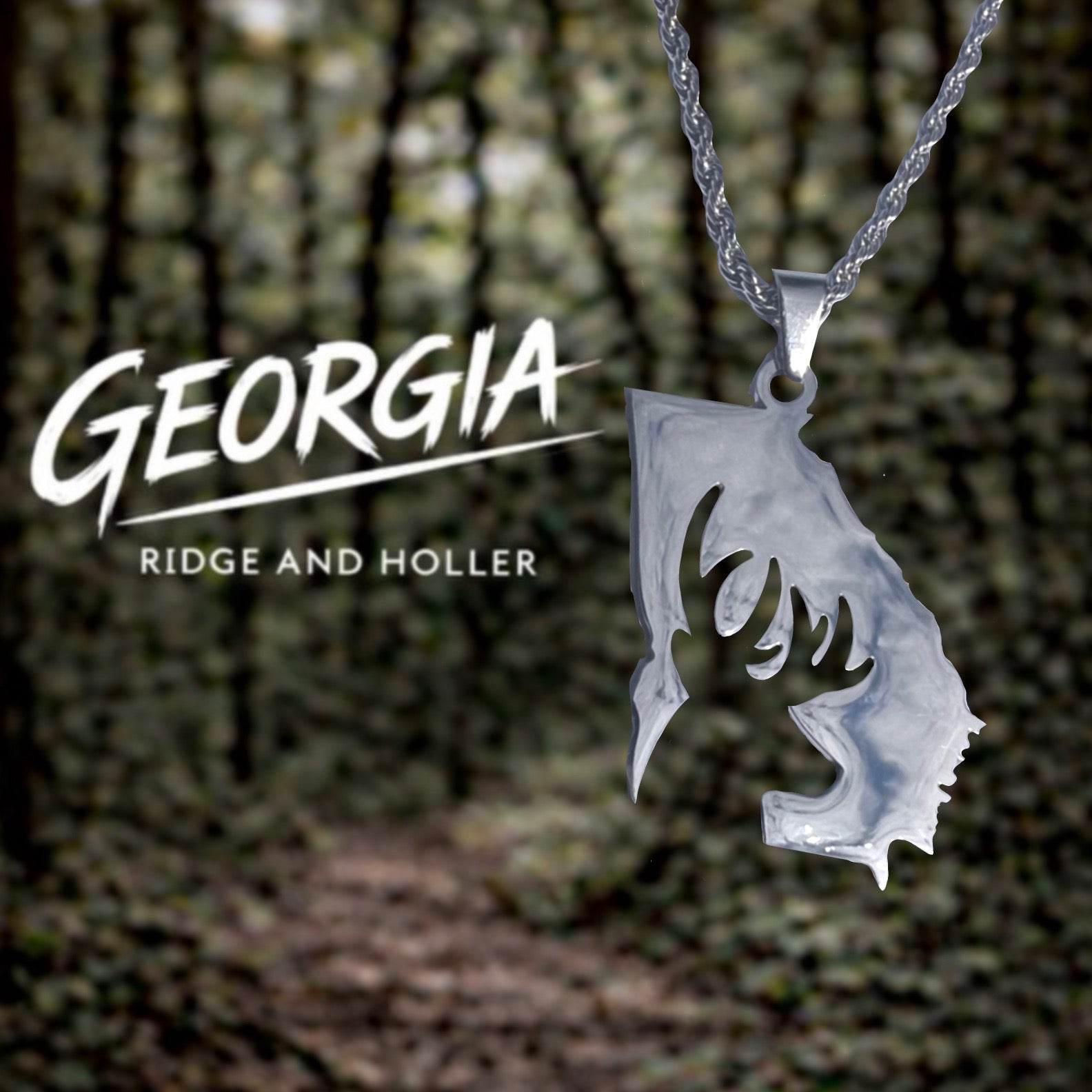 Georgia Deer- Stainless Steel Necklace and Pendant States Series