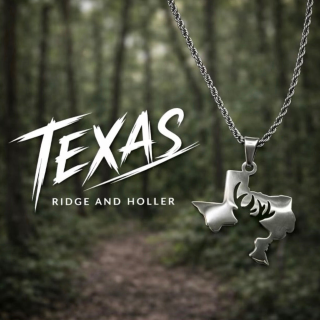 Texas Deer- Stainless Steel Necklace and Pendant States Series