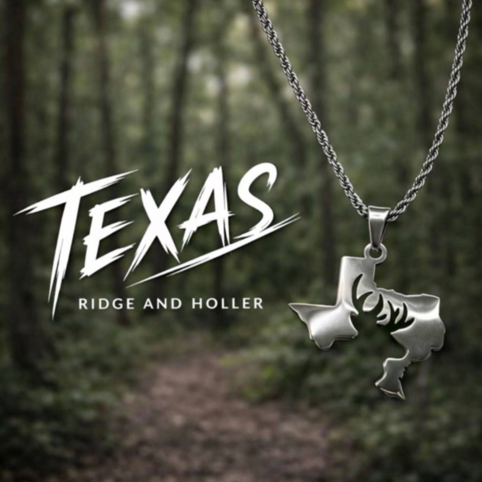 Texas Deer- Stainless Steel Necklace and Pendant States Series