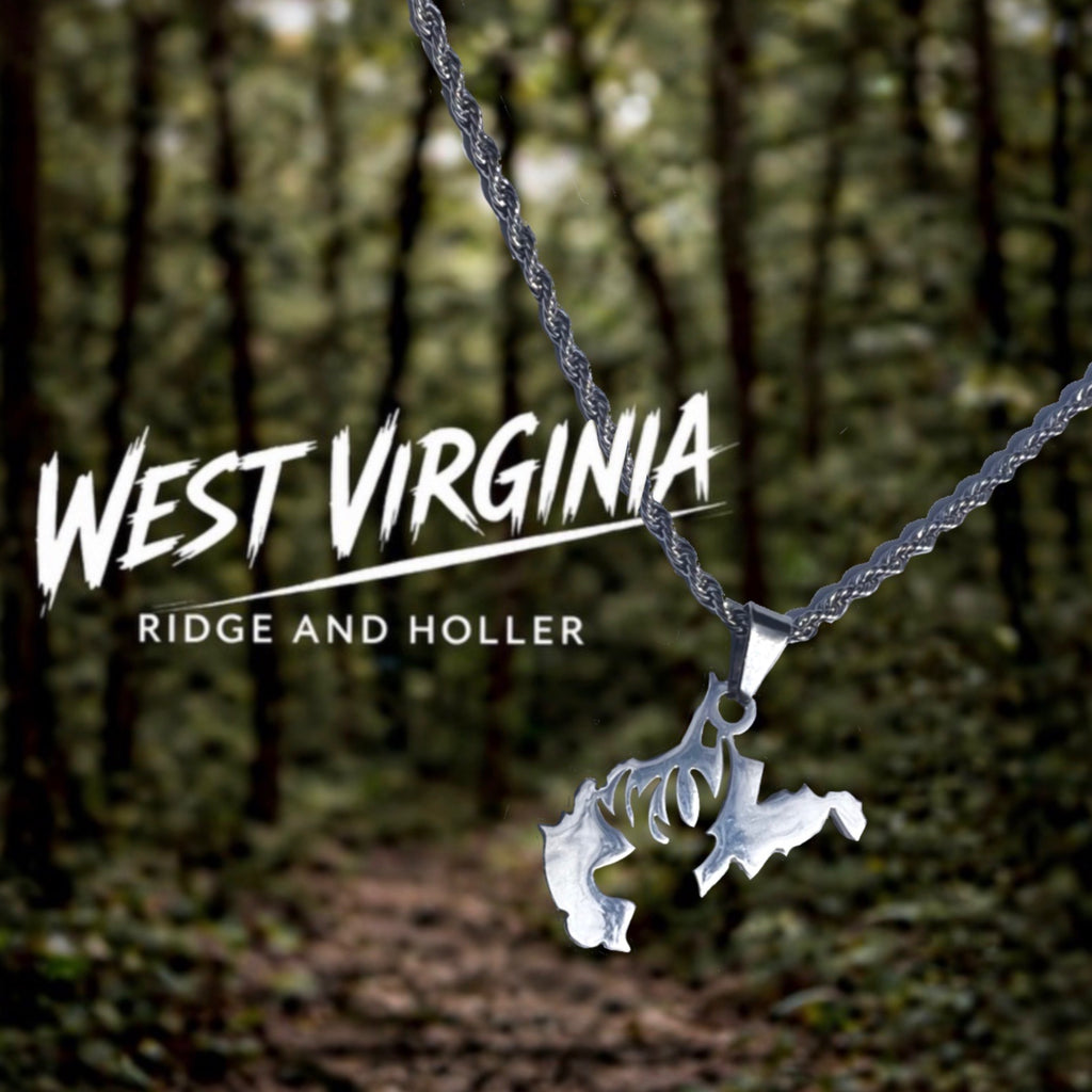 West Virginia Deer- Stainless Steel Necklace and Pendant States Series