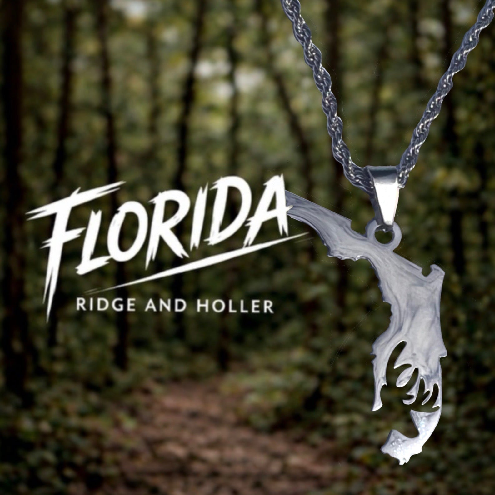 Florida Deer- Stainless Steel Necklace and Pendant States Series