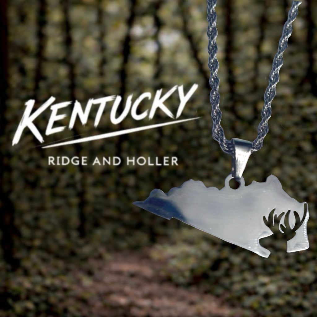 Kentucky Deer- Stainless Steel Necklace and Pendant States Series