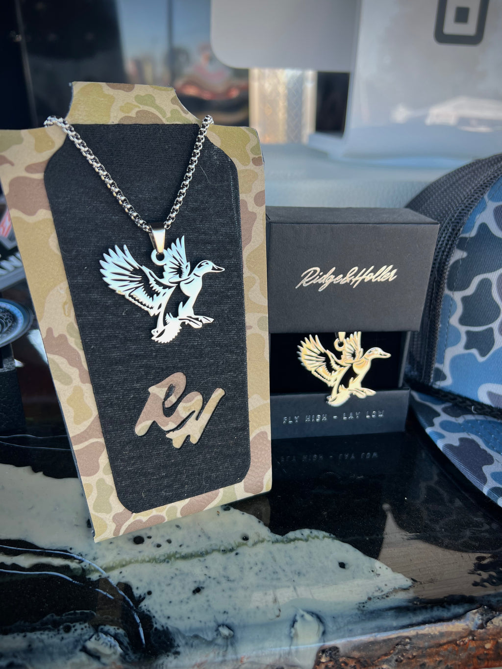 Landing duck- Stainless Steel Necklace and Pendant