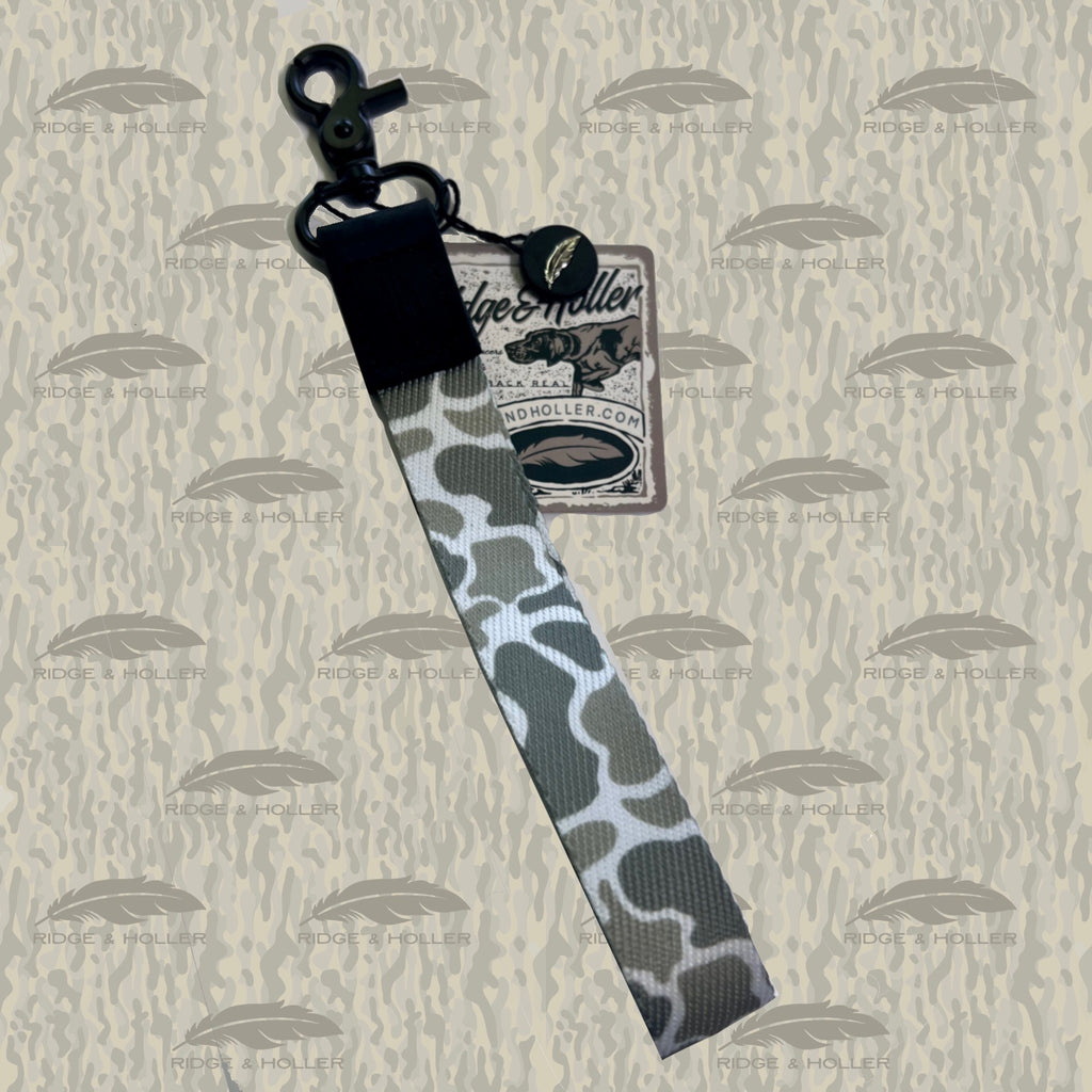 Fly High Lay Low Camo Wrist Lanyard Black