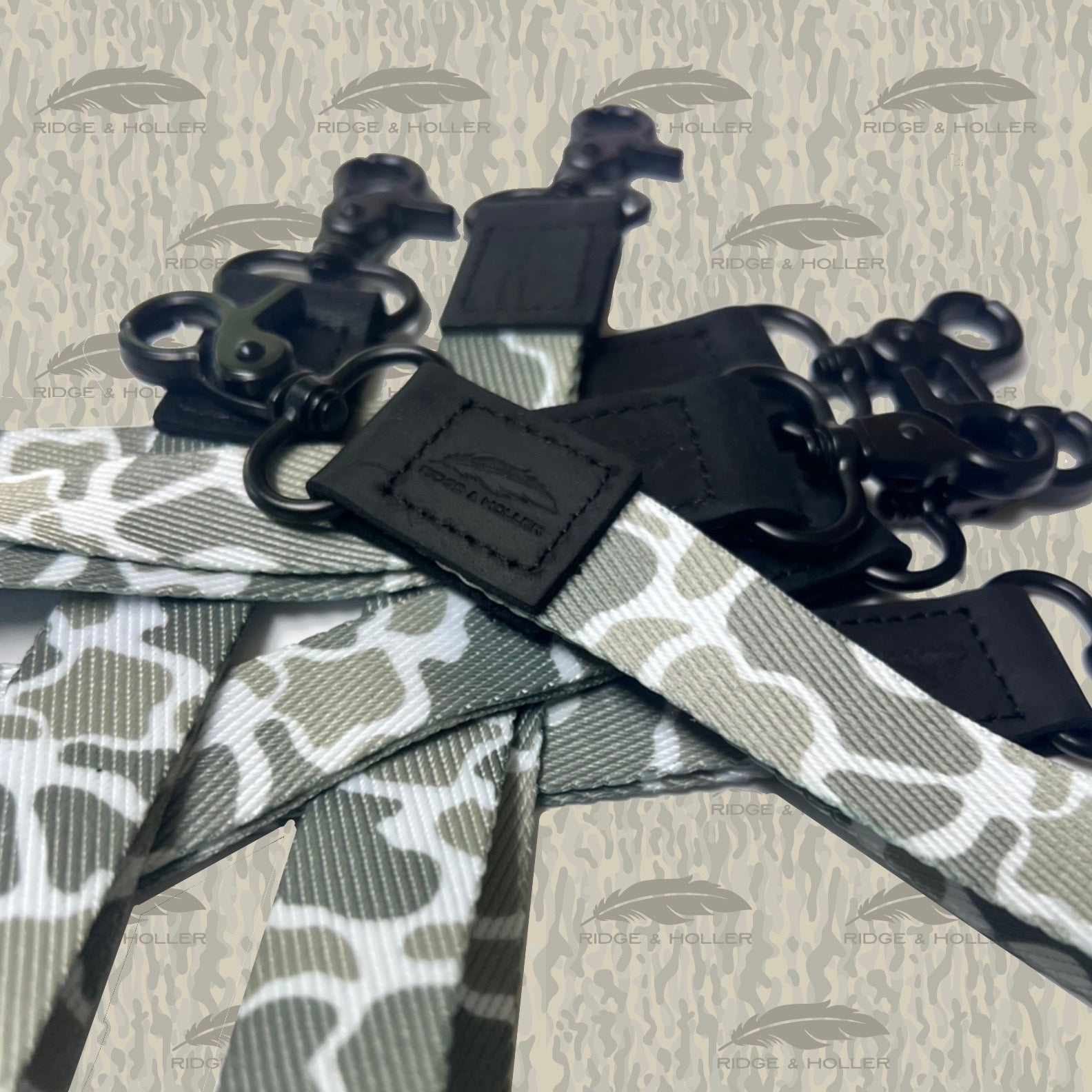 Fly High Lay Low Camo Wrist Lanyard Black