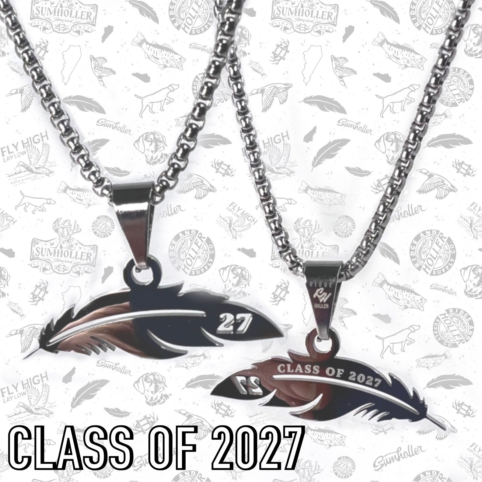 Feather 2027-Stainless Steel Necklace and Pendant