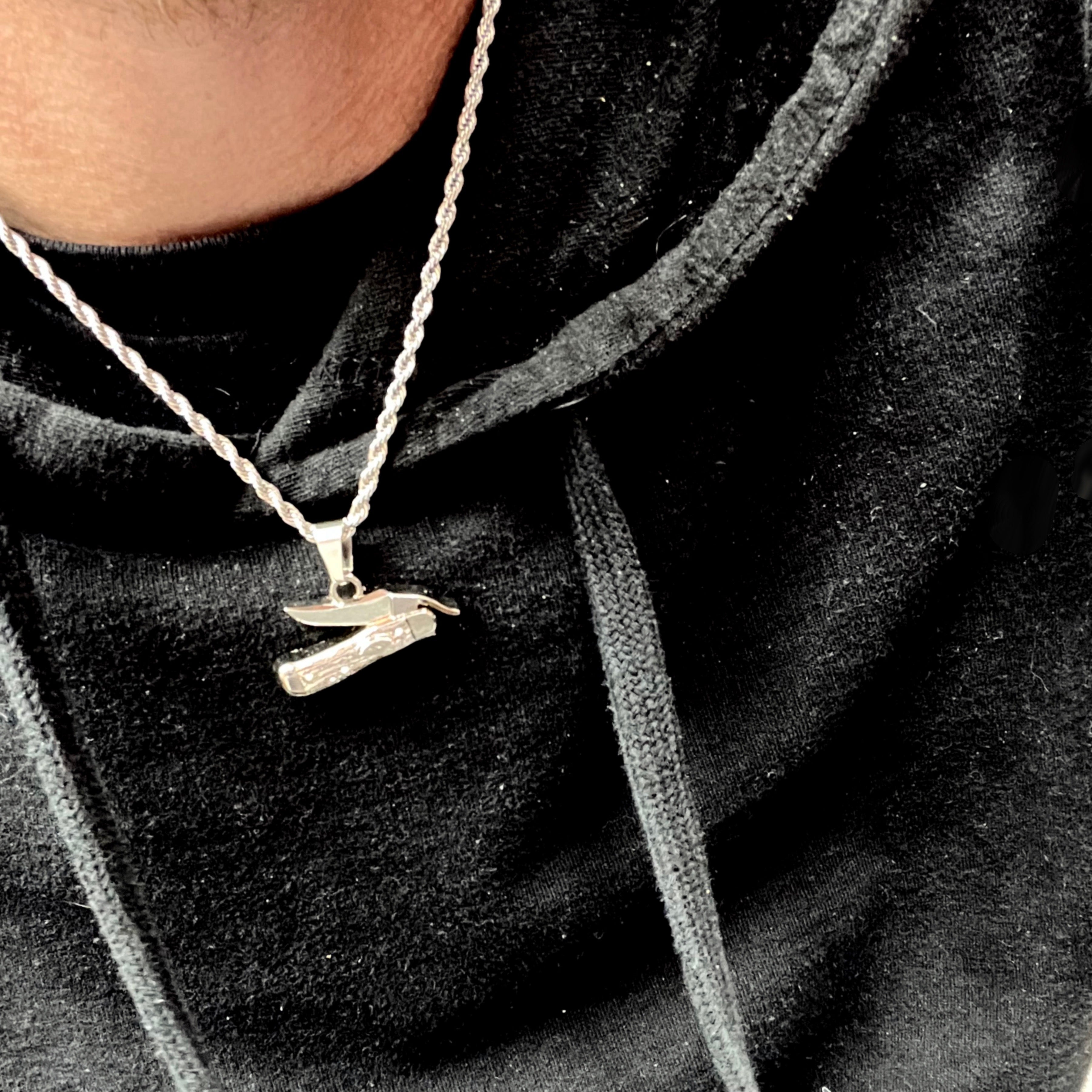 Pocket Knife- Stainless Steel Necklace and Pendant