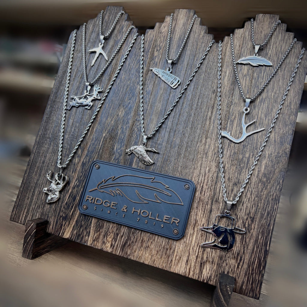 Ridge&Holler Wooden Necklace Stand Display