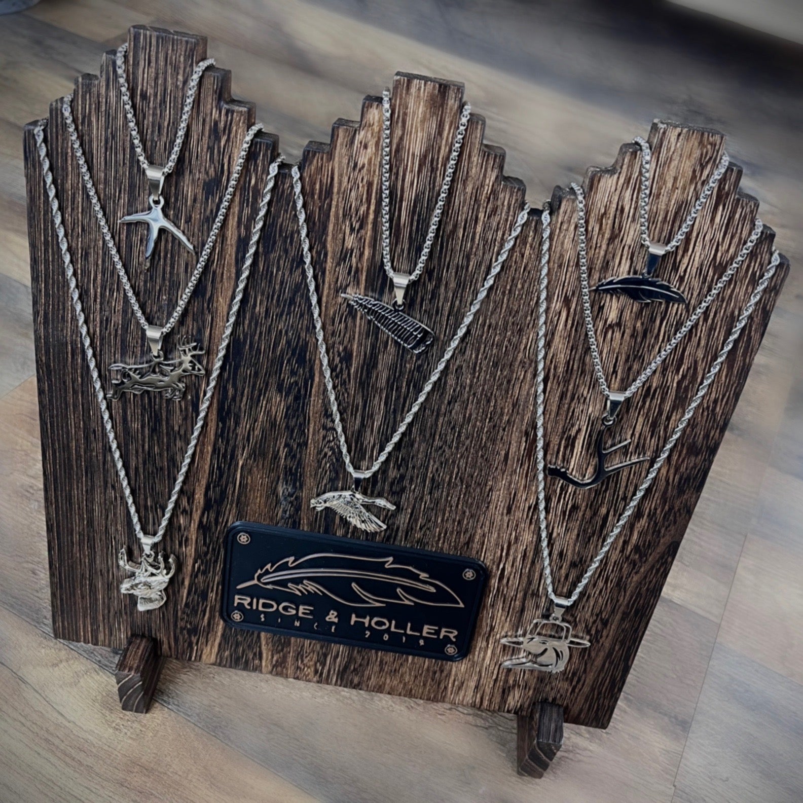 Ridge&Holler Wooden Necklace Stand Display