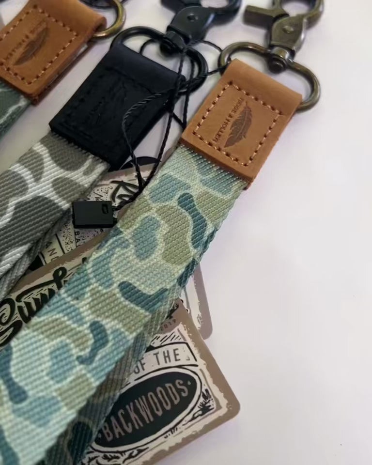 Fly High Lay Low Camo Wrist Lanyard Black